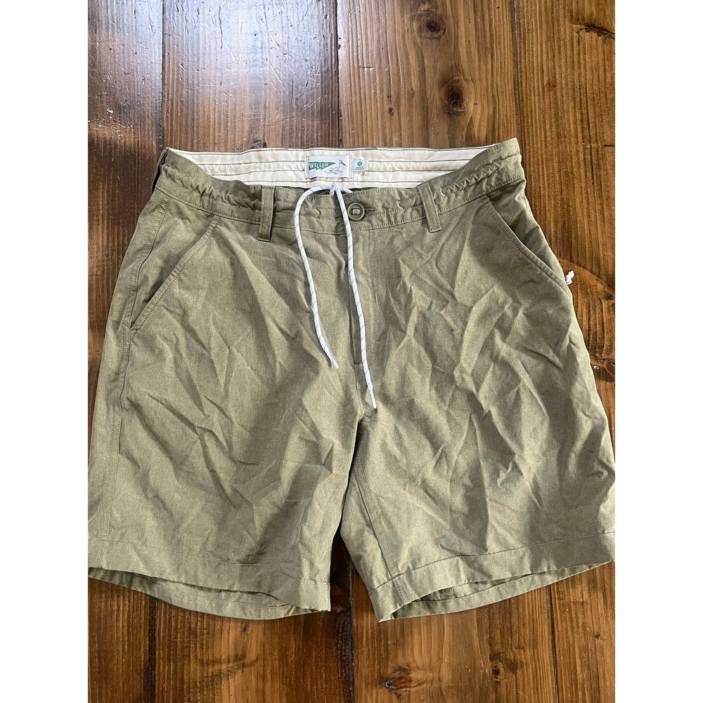 Wellen Performance Hybrid Shorts Mens 32 Khaki Olive Green Quick Dry Boardshorts